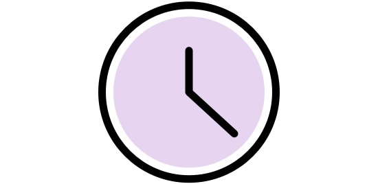 Une icône d'une horloge.
