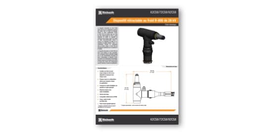 La couverture d’une brochure avec un diagramme du Dispositif rétractable au froid R-800 sur le devant. 
