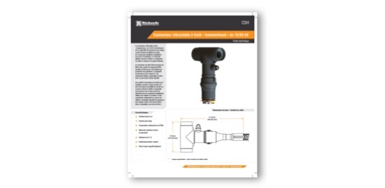 La couverture d’une brochure avec un connecteur séparable rétractable au froid  « Hammerhead ».
