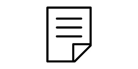 Icône de fiches techniques en noir et blanc.
