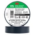 Un rouleau noir de Ruban isolant en vinyle à usage général 175 Temflex(MC) 3M(MC) avec son emballage sur le rouleau.