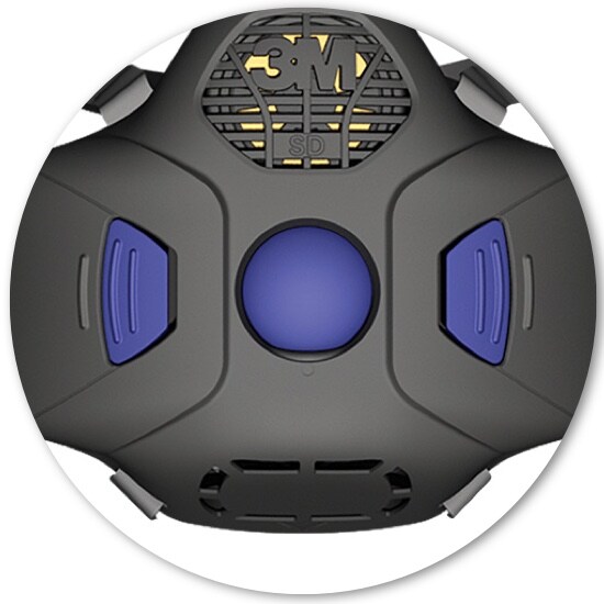 A close-up of the user seal check on a 3M™ Secure Click™ Half Facepiece Reusable Respirator.
