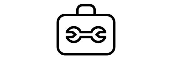 An icon of a toolbox with a wrench on it.
