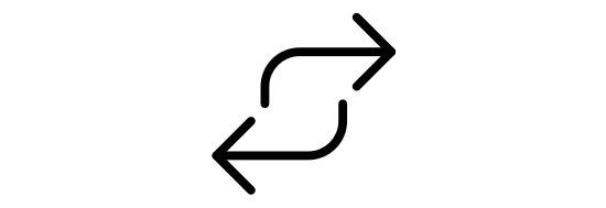 An icon of two arrows, one pointing left and one pointing right.
