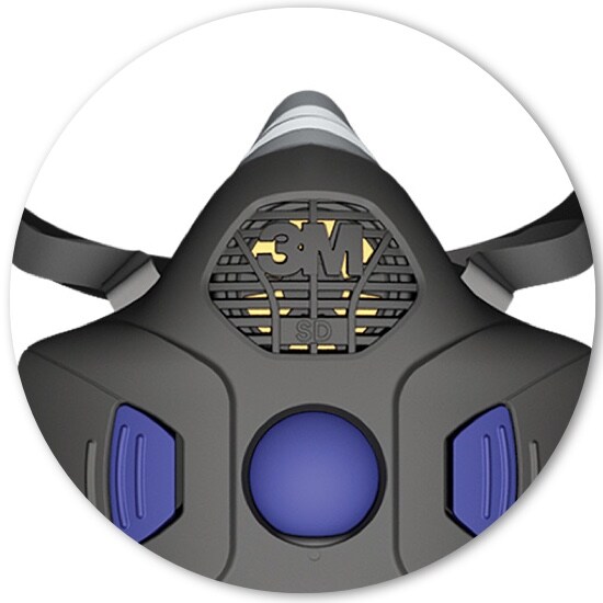 A close-up of the speaking diaphragm on a 3M™ Secure Click™ Half Facepiece Reusable Respirator.
