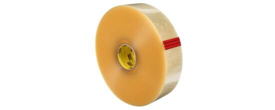A roll of clear polypropylene synthetic tape.
