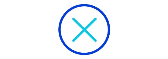 Une icône d’un cercle avec un « X » au milieu. 
