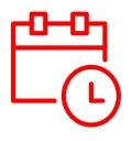 Une icône d’un calendrier avec une horloge.