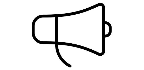 Une icône d’un mégaphone.
