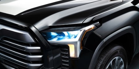High gloss paint protection film applied to a black Toyota Tundra.
