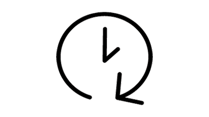 Icône illustrant une flèche circulaire symbolisant une durée de vie accrue des abrasifs et une réduction des remplacements.
