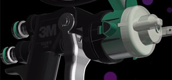 Motif de pulvérisation produisant très peu de surpulvérisations.
