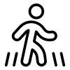 Icon of a pedestrian crossing a cross walk.