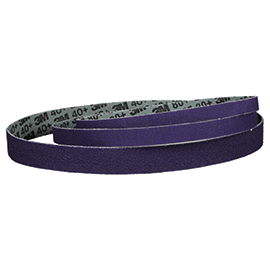 Bande abrasive violette 3M formant une boucle.