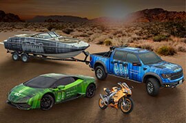 A group of vehicles wrapped using the IJ180 line of products.
