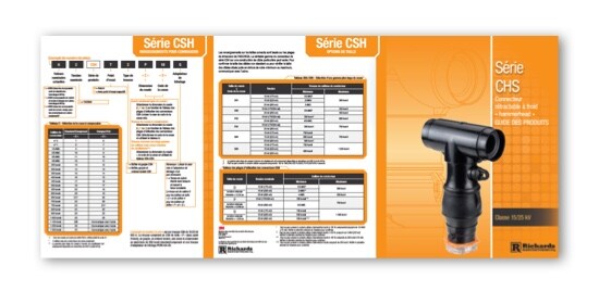 La couverture d’une brochure orange avec un connecteur séparable rétractable au froid  « Hammerhead ». 
