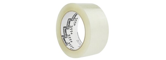 Un rouleau de Ruban pour sceller les boîtes à forte prise 311+ Scotch® transparent.
