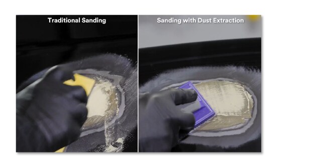Traditional Sanding vs.  Sanding with Dust Extraction
