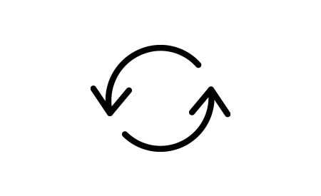 Icône représentant deux flèches en mouvement circulaire.
