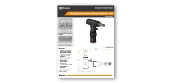 La couverture d’une brochure avec un diagramme du Dispositif rétractable au froid R-800 sur le devant. 
