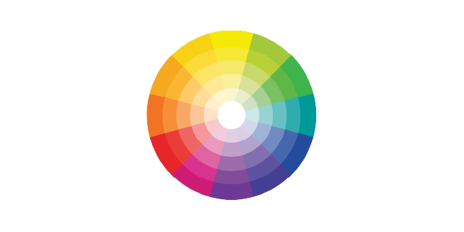 Nuancier circulaire coloré à dégradés pour l'harmonisation des couleurs.
