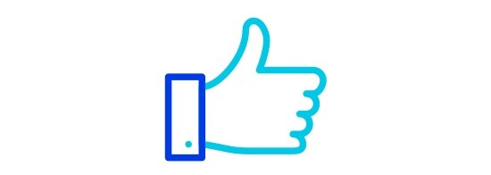 Une icône d’un pouce levé. 
