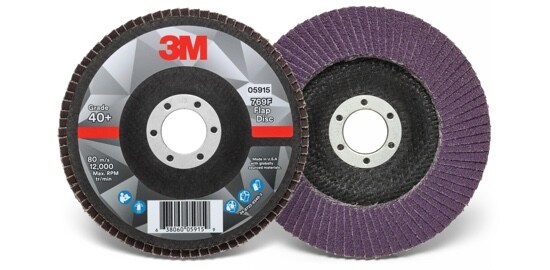 Le devant comportant une étiquette et l’arrière violet et noir d’un Disque à lamelles 769F 3M(MC).
