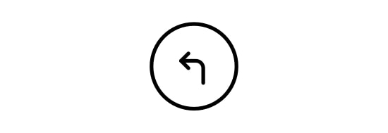 Icon of cirlce with a an arrow bent at a ninety degree angle signaling a left hand turn.
