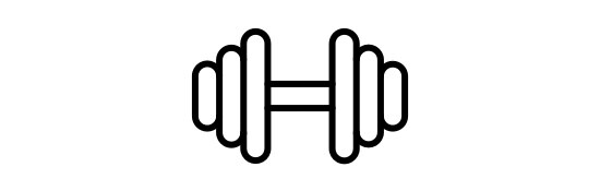 An icon of a dumbbell.
