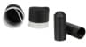 Four black cable end caps that are used on large power cables.