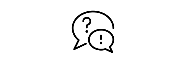 Question mark icon on white background.

