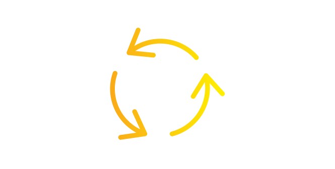 Icône représentant un processus continu.
