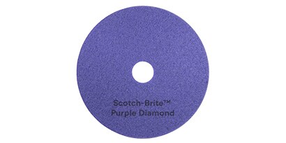 Large, purple circular commercial cleaning and polishing pad.
