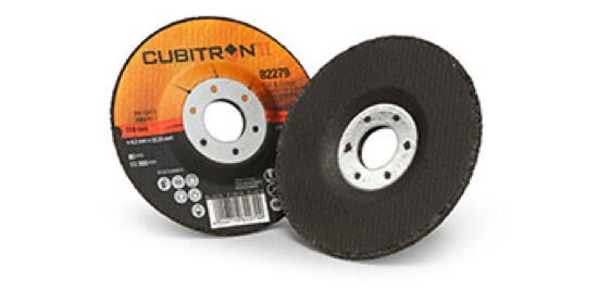 Two 3M™ Cubitron™ II Cut and Grind Wheels.
