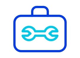 An icon of a toolbox with a wrench on it. 