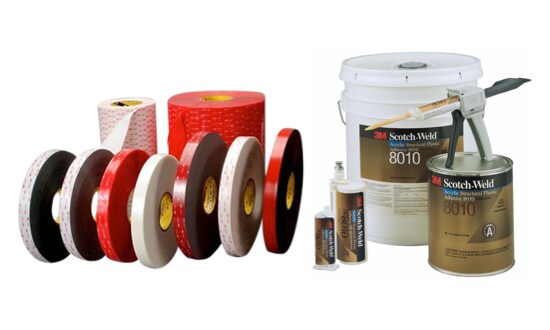 A variety of 3M tapes and adhesives.
