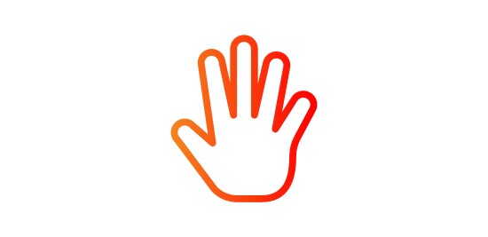 An icon of a hand.

