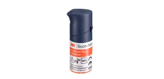 A bottle of 3M™ Scotchbond™ Universal Plus Adhesive.
